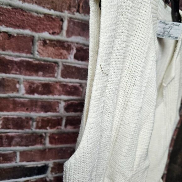 Women's COLLEGE POINT Acrylic Open Cardigan Sweater Large VINTAGE - Picture 6 of 6